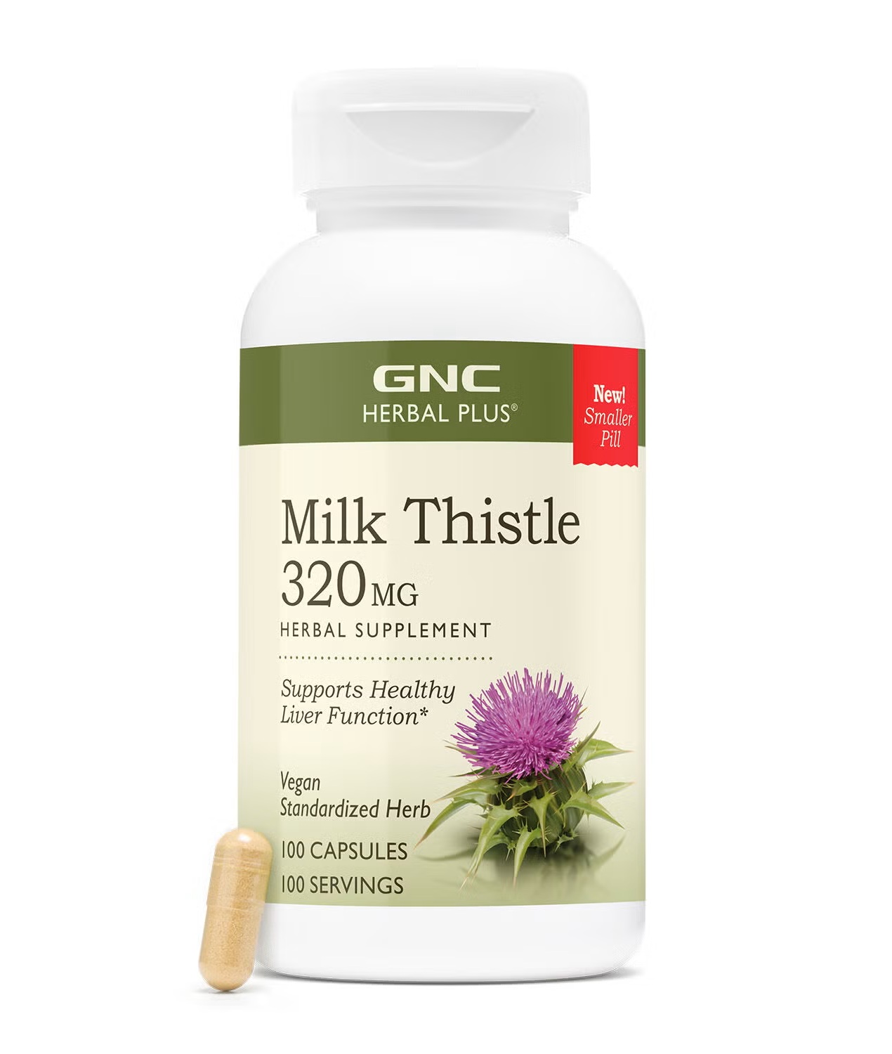 GNC Herbal Plus Milk Thistle, Vegetarian Capsules 100 ea